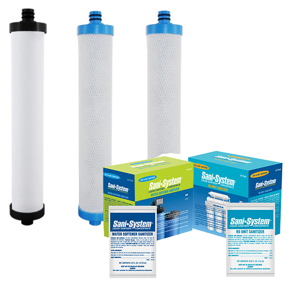 Hydrotech 12402 12403 Series Reverse Osmosis Water Filter Set with Sanitizer