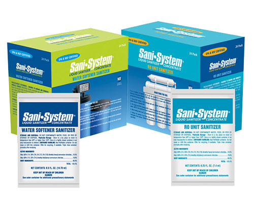 Sani-System | Reverse Osmosis Sanitation | .25Fl Oz Package | Sani-Systems Drinking Water System Sanitizer