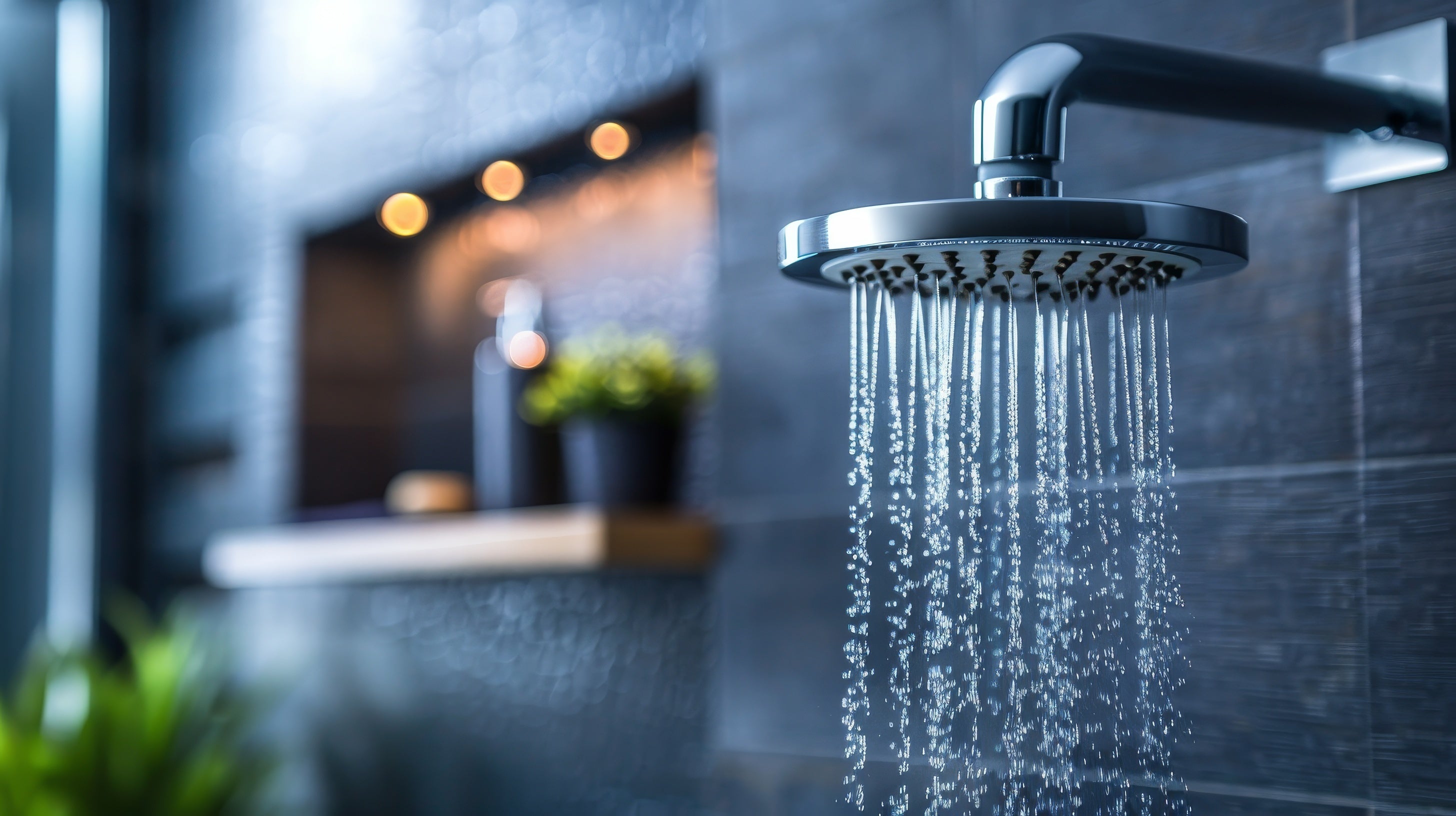 Modern shower head with weak water flow representing low water pressure problems in residential plumbing systems