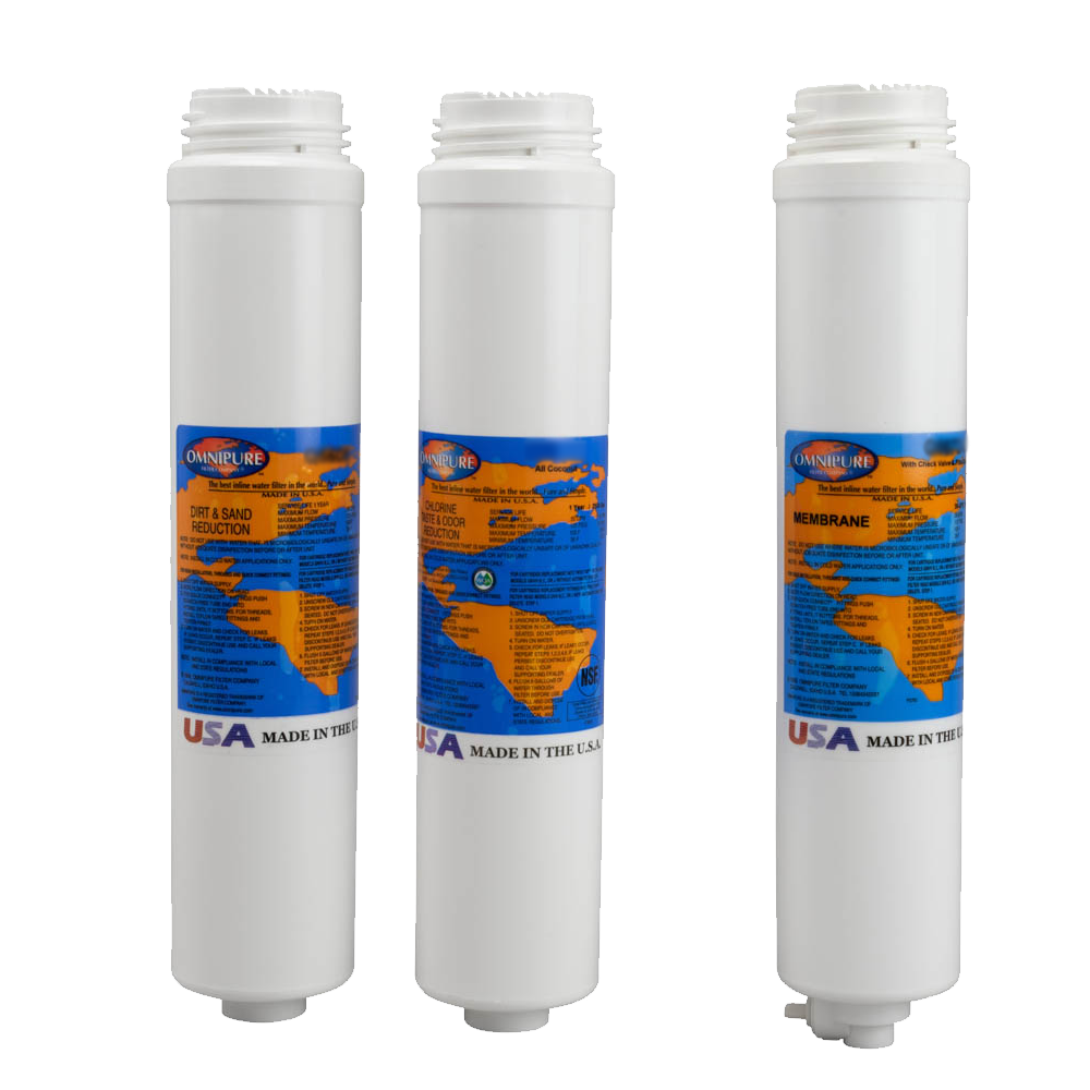 Omnipure reverse osmosis filter set with RO membrane