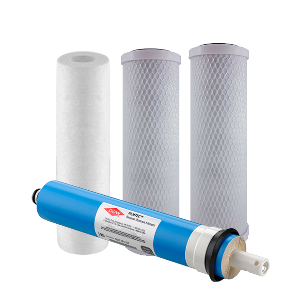 Sediment and Carbon Block Reverse Osmosis Filters With Membrane