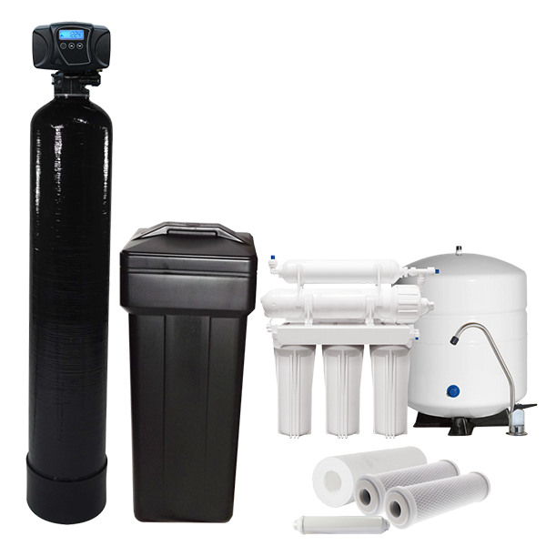 Fleck Water Softener and ProSeries Reverse Osmosis System Combo