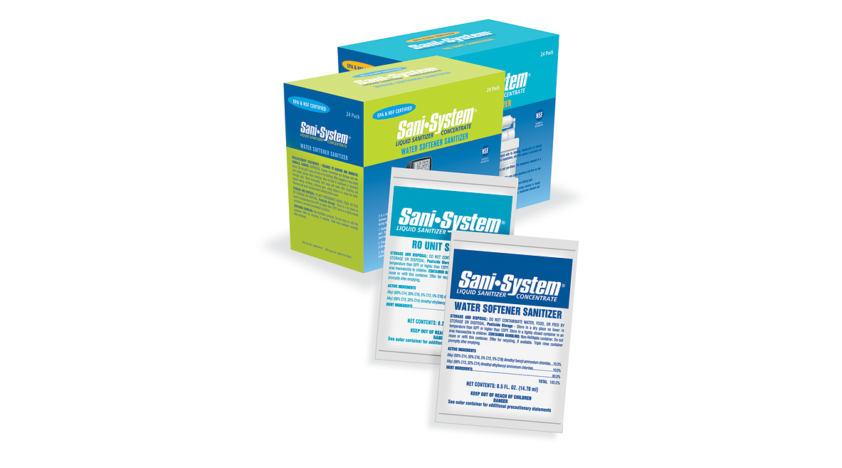 Sani-System | Reverse Osmosis Sanitation | .25Fl Oz Package | Sani-Systems Drinking Water System Sanitizer